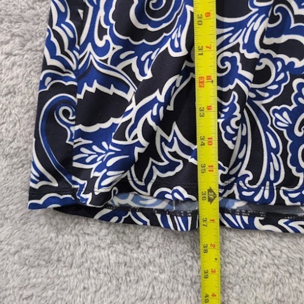 INC International Concepts Dress Women's Medium Blue & White Long Sleeve Knee - Picture 8 of 10